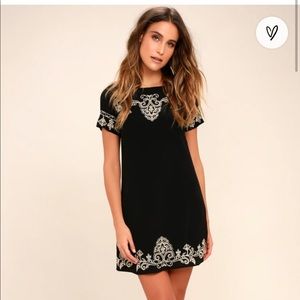 EMBROIDERED DRESS- LULUS